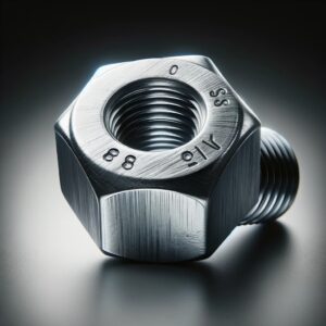 A nut in chemical nickel plating in the mechanical industry